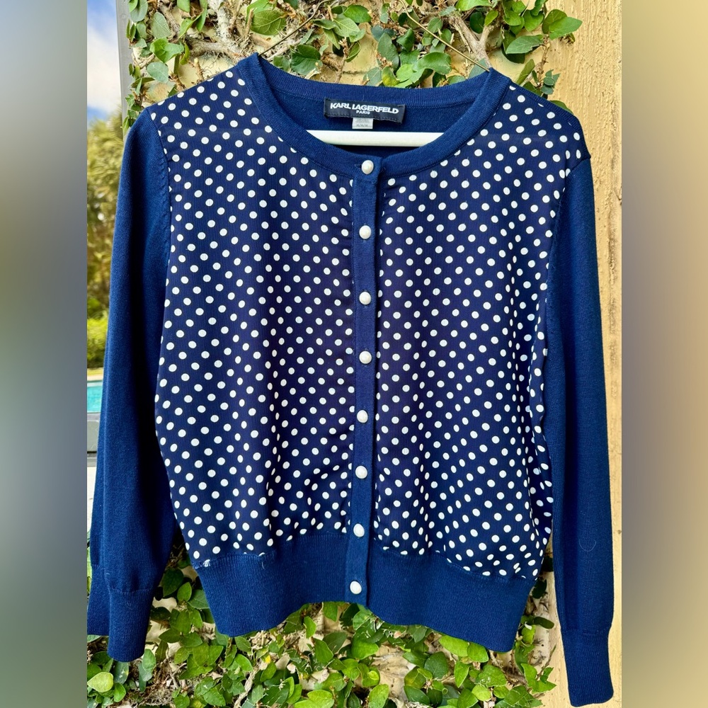 Karl Lagerfeld Paris Royal Blue Cardigan size Medium